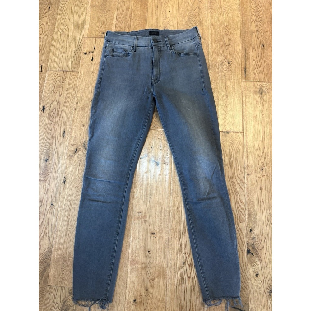 Mother‎ High Waisted Looker Ankle Fray Dancing In The Moonlight Jeans Gray 28